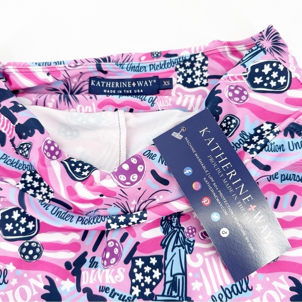 NEW KATHERINE WAY Scottsdale Pleated Skort in Pickleball Nation USA 250th - Picture 3 of 5